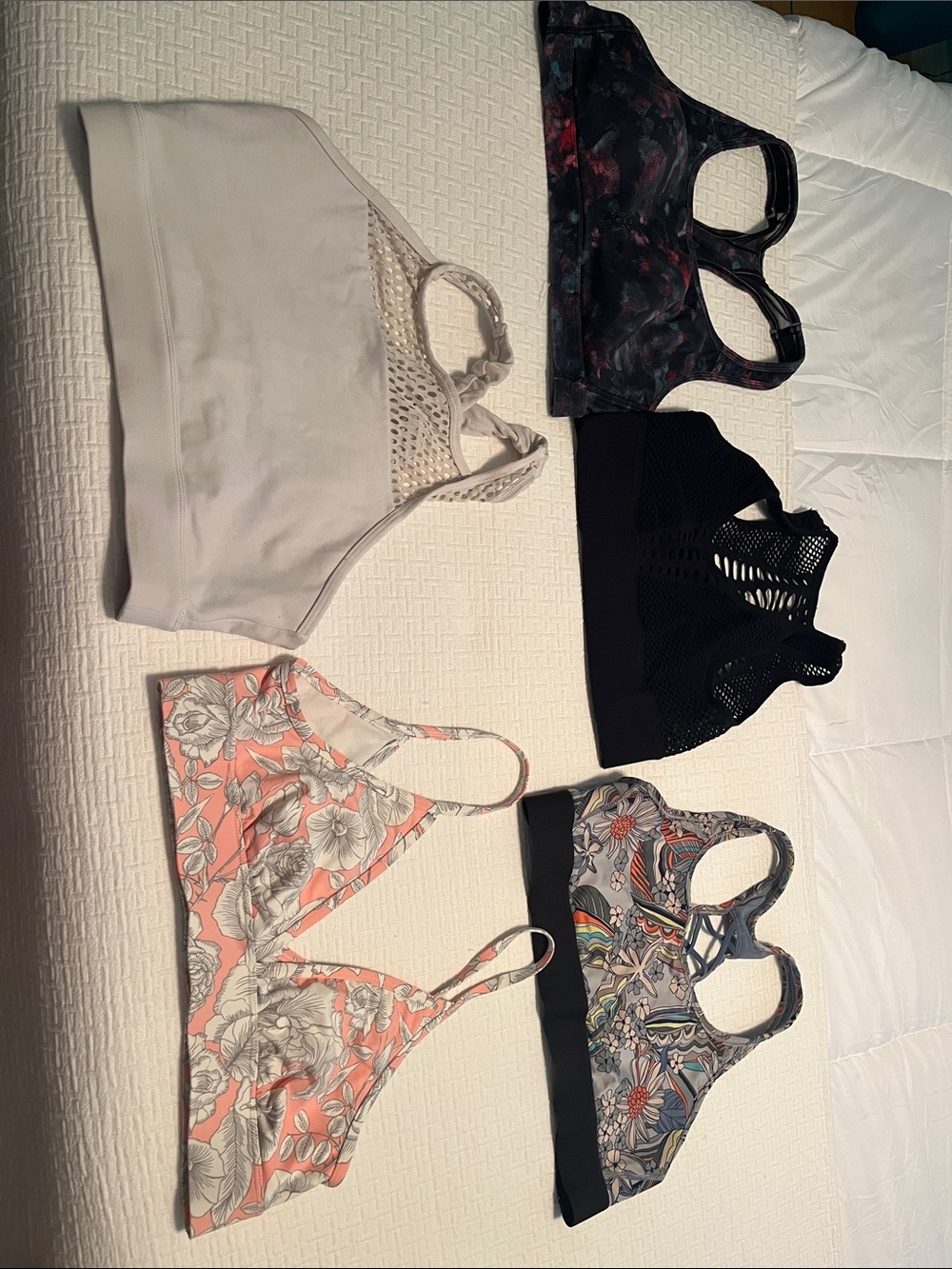 Mixed Sports Bra Set - Neutral & Patterned Colors size large
